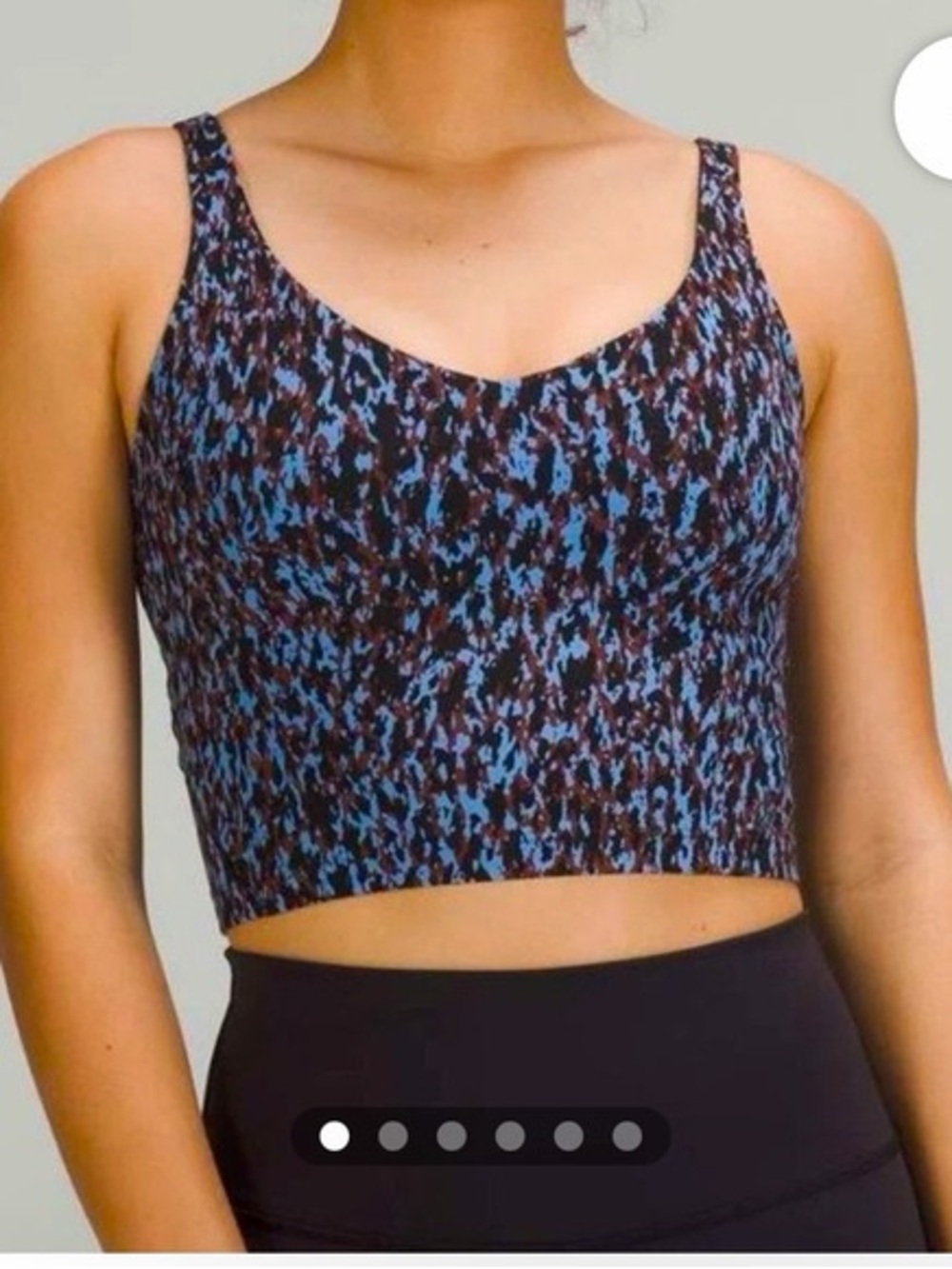 Lululemon Blue  and black Align Tank Waist Length Size 10 Athletic Yoga Top